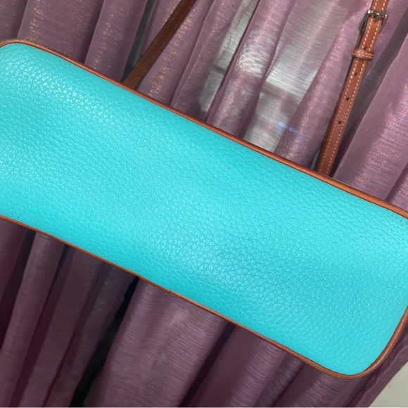 Dooney & Bourke Aqua and Brown Crossbody Bag - Picture 4 of 12